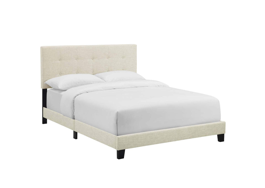 MOD-6001-BEI Amira Upholstered Fabric Queen Bed By Modway