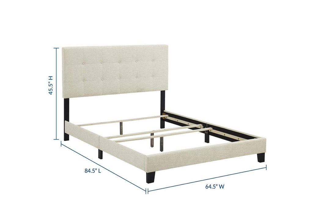 MOD-6001-BEI Amira Upholstered Fabric Queen Bed By Modway