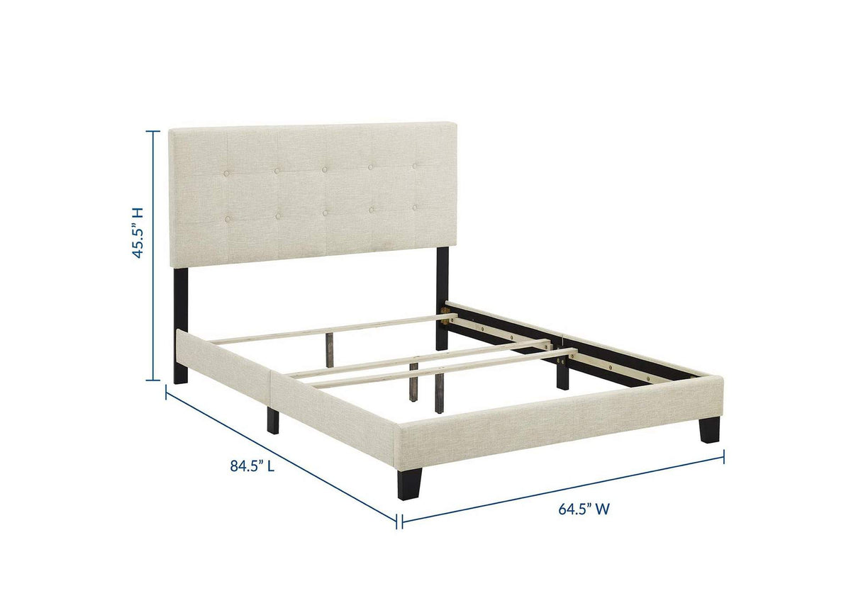 MOD-6001-BEI Amira Upholstered Fabric Queen Bed By Modway