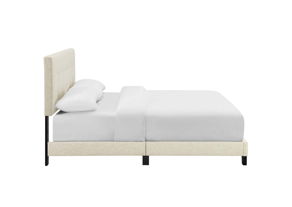 MOD-6001-BEI Amira Upholstered Fabric Queen Bed By Modway