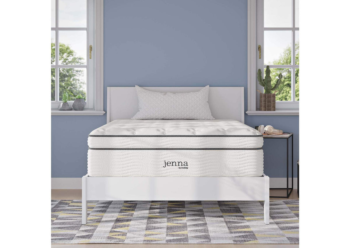 MOD-6083-WHI Jenna 14" Innerspring And Foam Full Mattress By Modway
