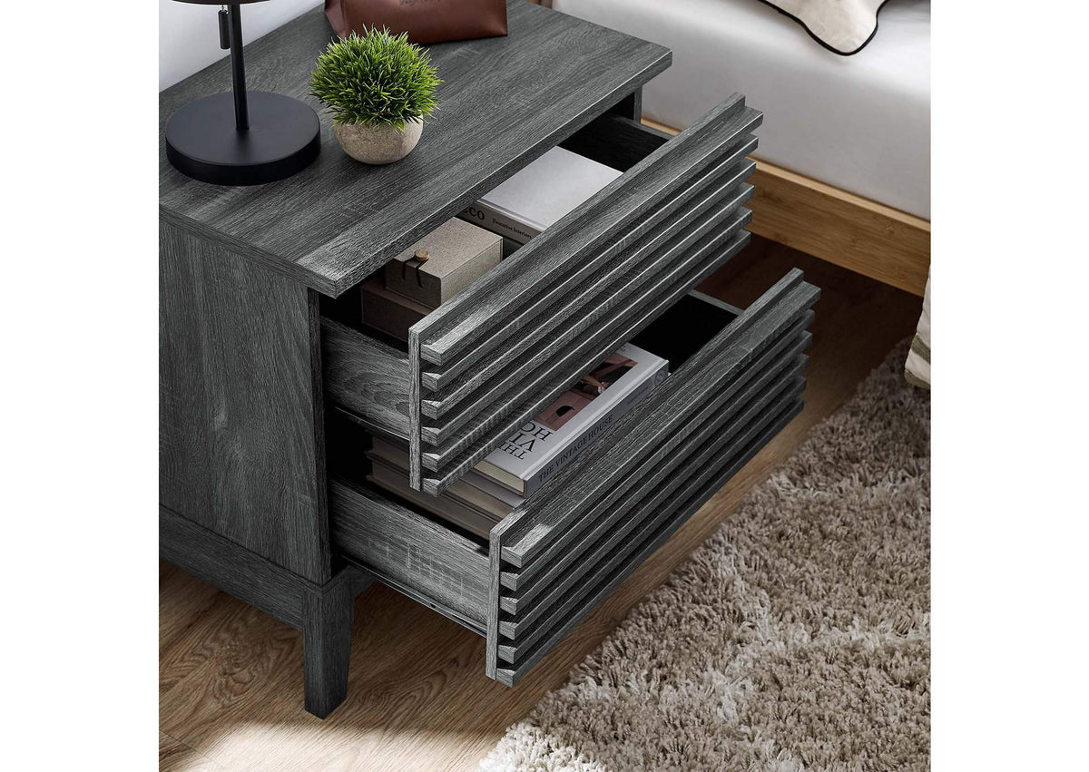 MOD-6964-CHA Render Two-Drawer Nightstand By Modway