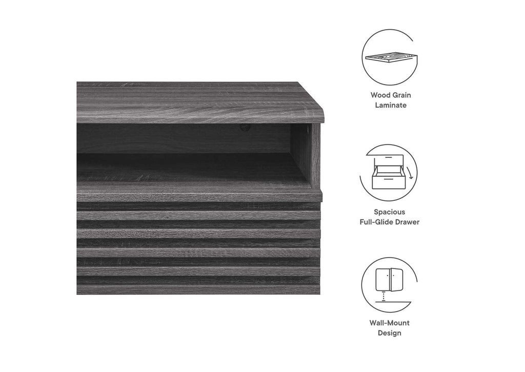MOD-7058-CHA Render Wall-Mount Nightstand By Modway