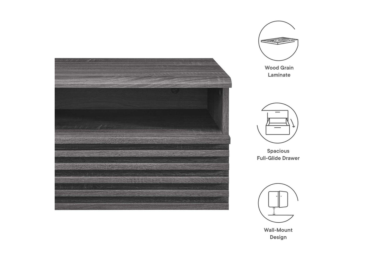 MOD-7058-CHA Render Wall-Mount Nightstand By Modway