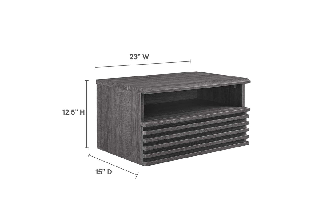 MOD-7058-CHA Render Wall-Mount Nightstand By Modway