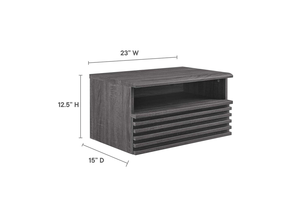 MOD-7058-CHA Render Wall-Mount Nightstand By Modway