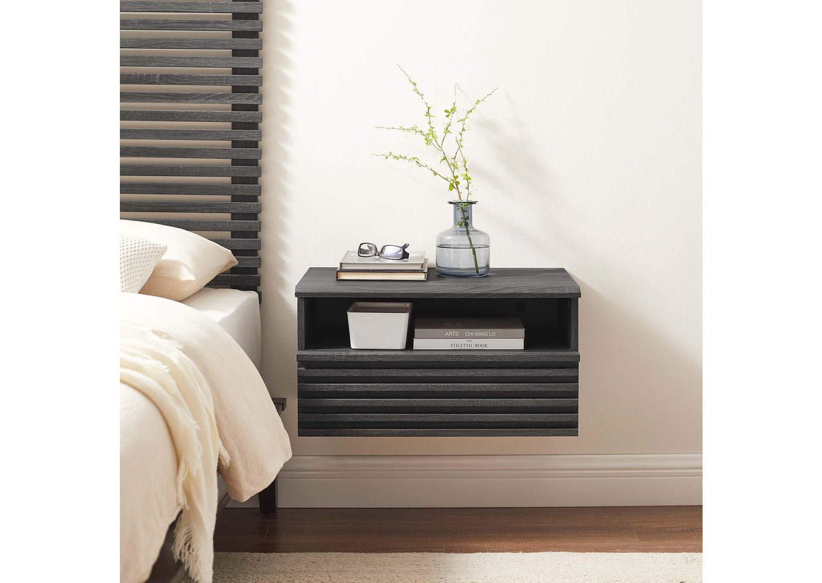 MOD-7058-CHA Render Wall-Mount Nightstand By Modway