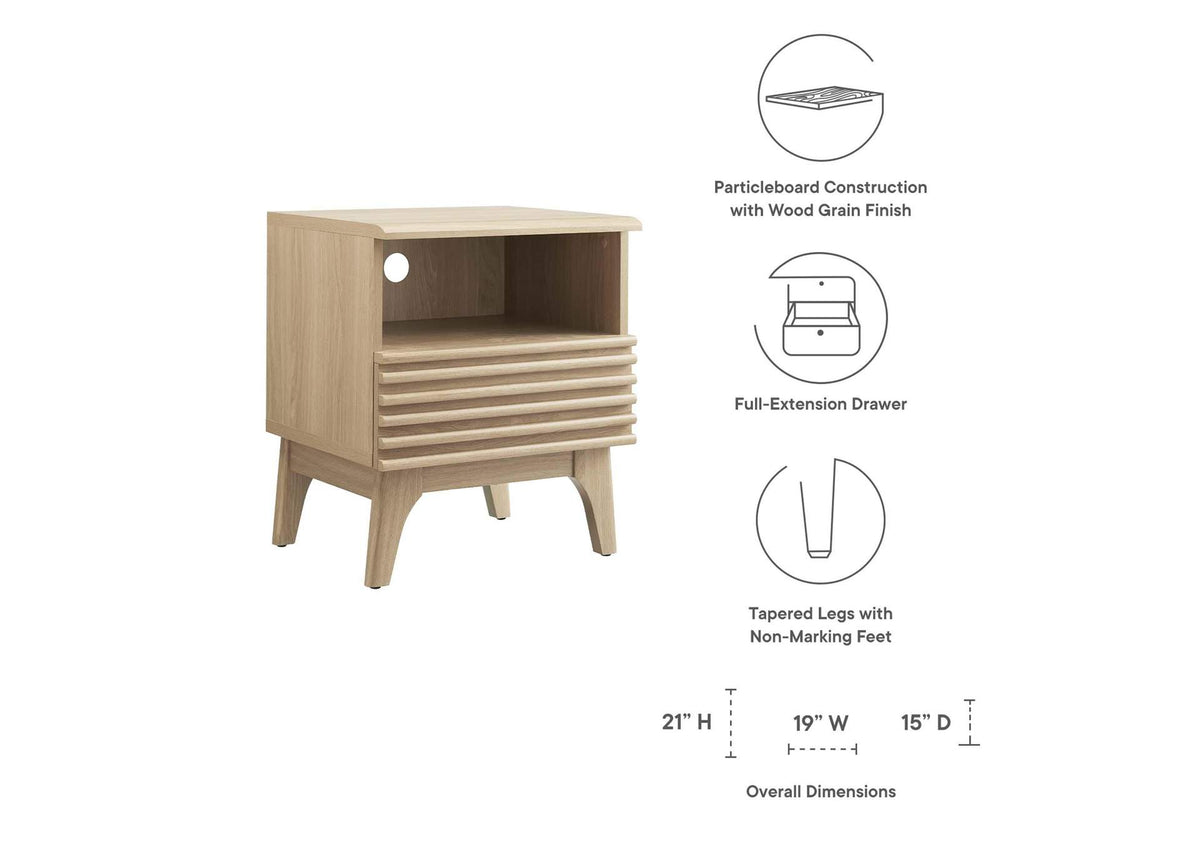 MOD-7070-OAK Render Nightstand By Modway