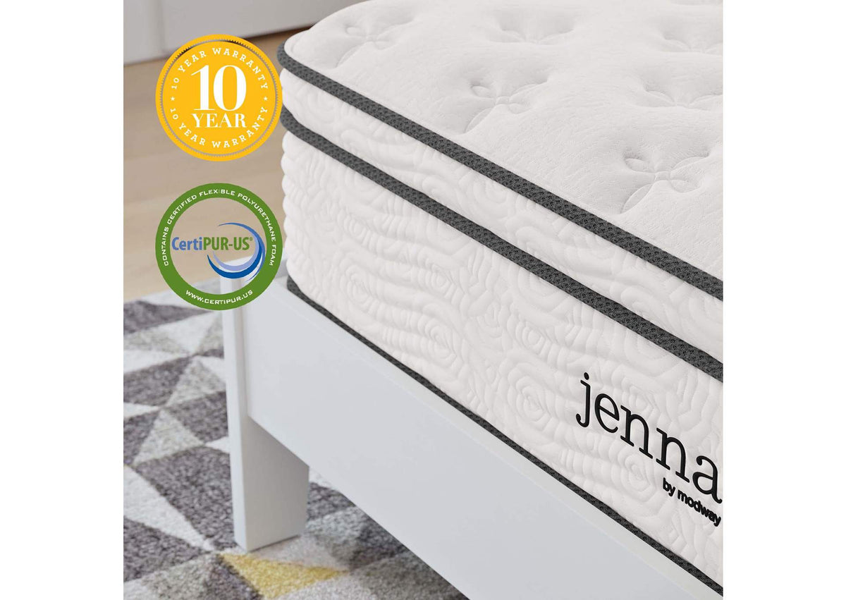 MOD-7088-WHI Jenna 12" Innerspring And Foam Full Mattress By Modway