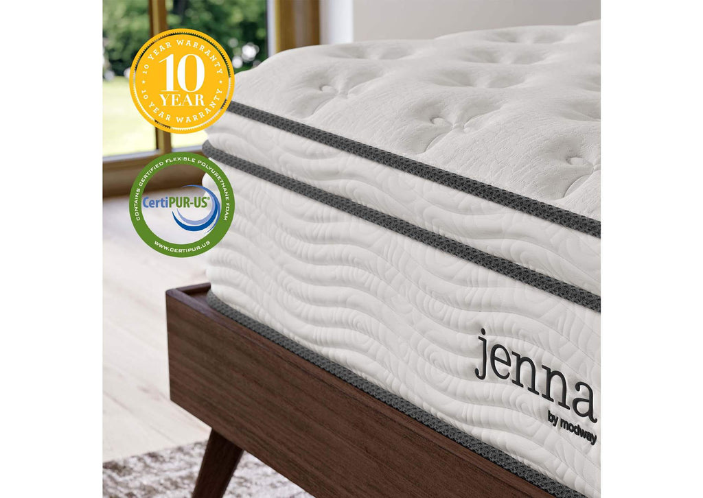 MOD-7090-WHI Jenna 12" Innerspring And Foam King Mattress By Modway
