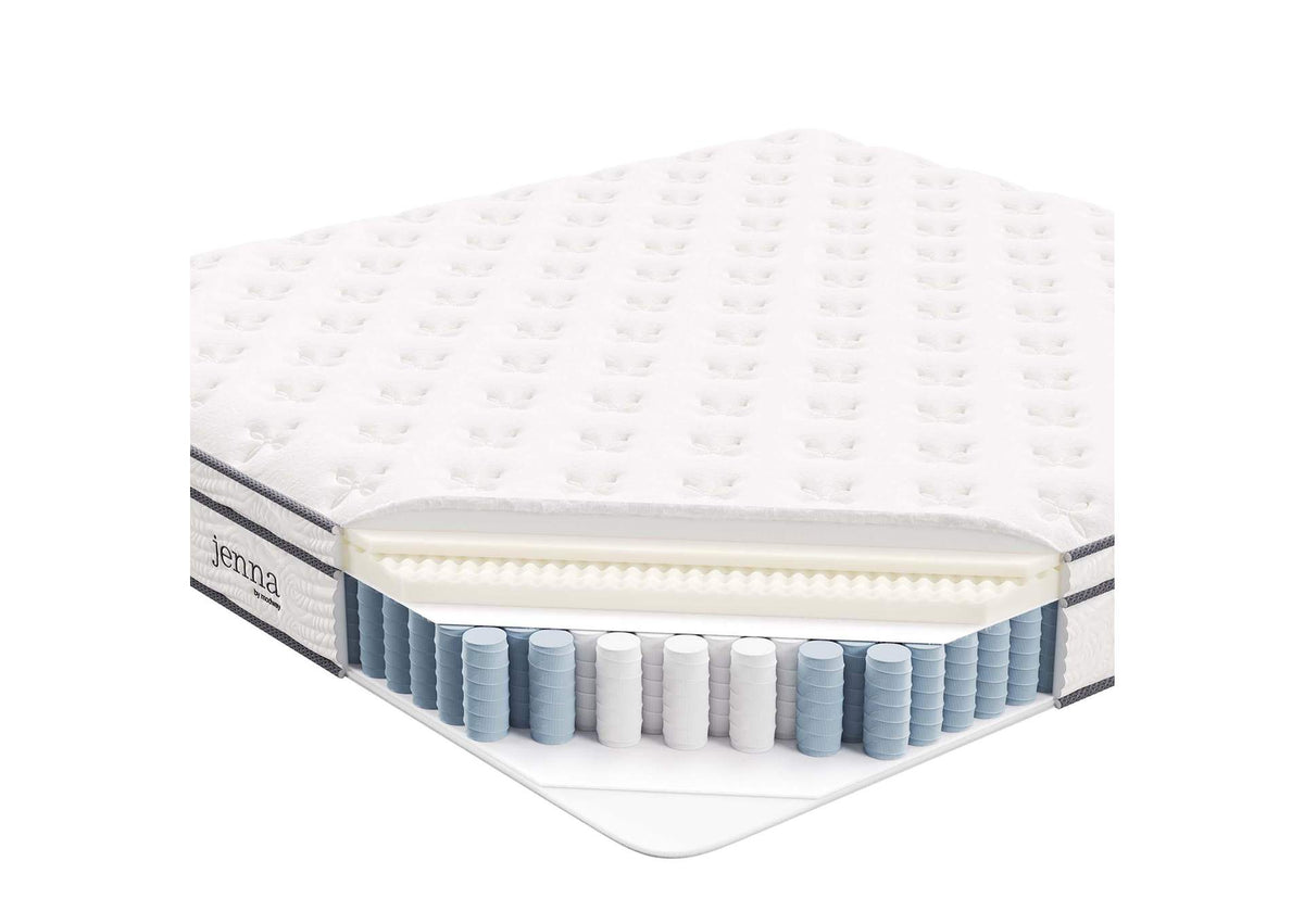 MOD-7090-WHI Jenna 12" Innerspring And Foam King Mattress By Modway