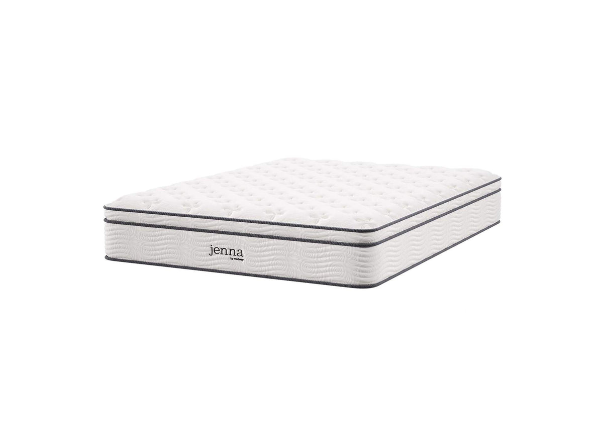 MOD-7091-WHI Jenna 12" Innerspring And Foam California King Mattress By Modway