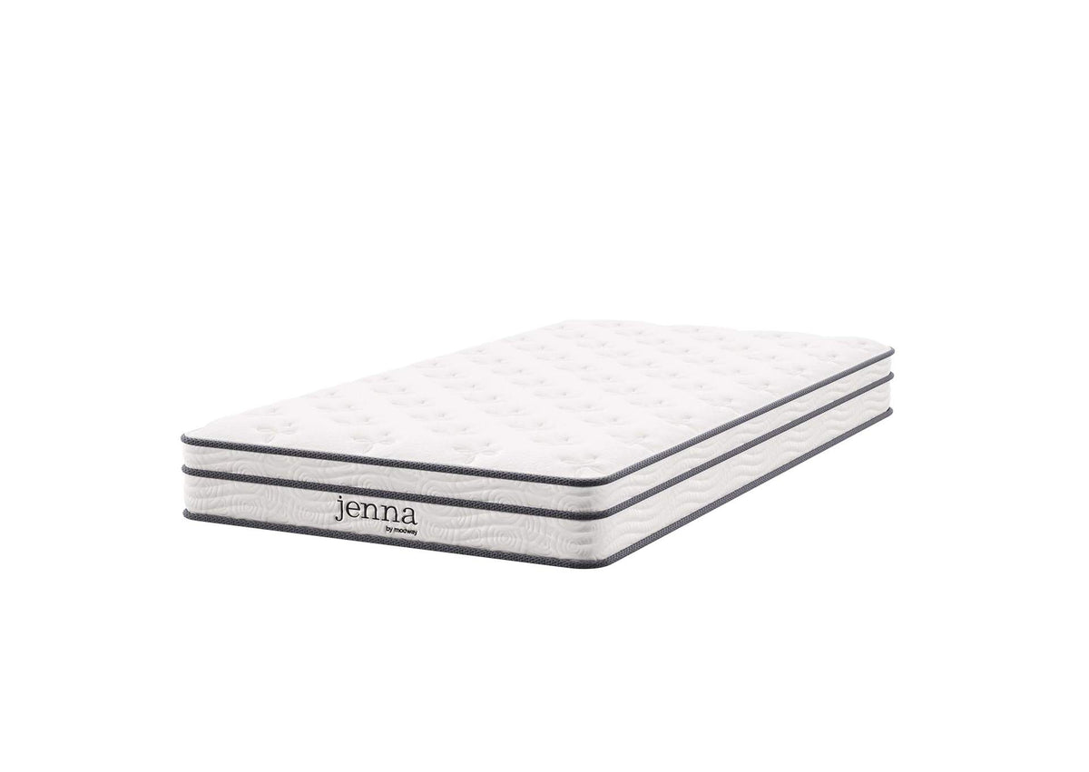 MOD-7093-WHI Jenna 6" Innerspring And Foam Twin Mattress By Modway
