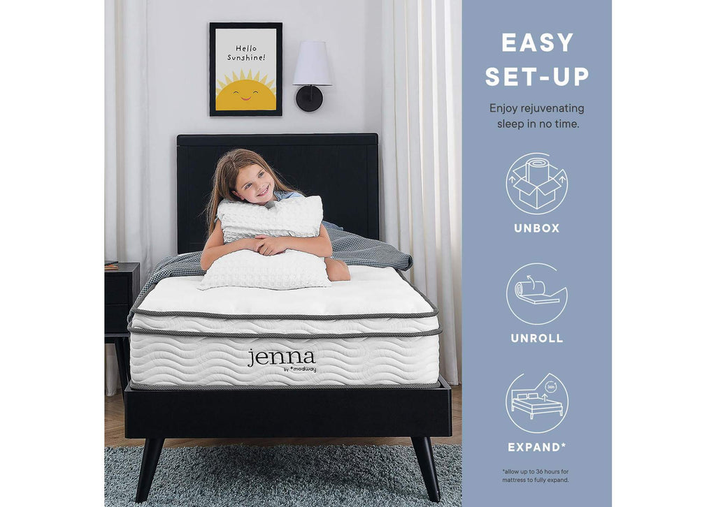 MOD-7093-WHI Jenna 6" Innerspring And Foam Twin Mattress By Modway
