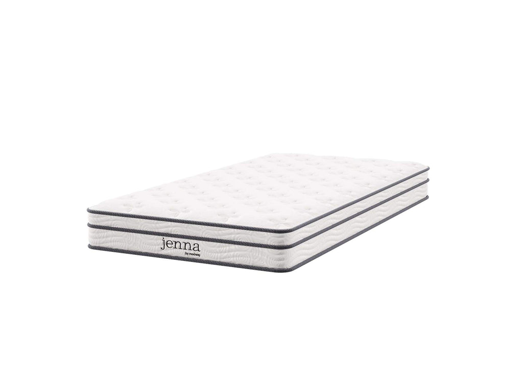 MOD-7093-WHI Jenna 6" Innerspring And Foam Twin Mattress By Modway