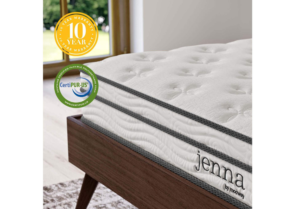 MOD-7095-WHI Jenna 6" Innerspring And Foam Queen Mattress By Modway