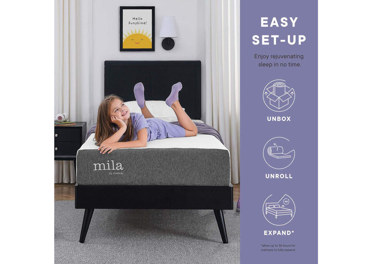 MOD-7098-WHI Mila 5 Inch Narrow Twin Mattress By Modway