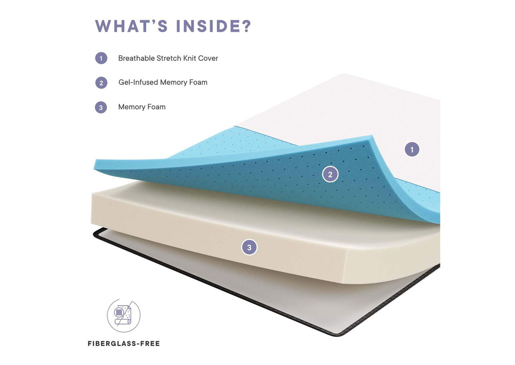 MOD-7107-WHI Aveline 8" Twin XL Mattress By Modway