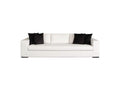 MUSESOWH Muse Sofa In Mist White Performance Fabric W/ (4) Black Accent Pillows