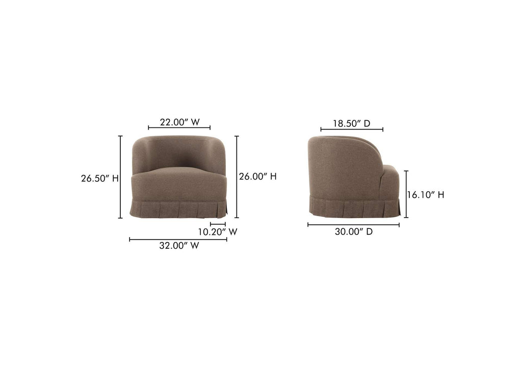 OA-1013-03 Maren Swivel Chair Brown