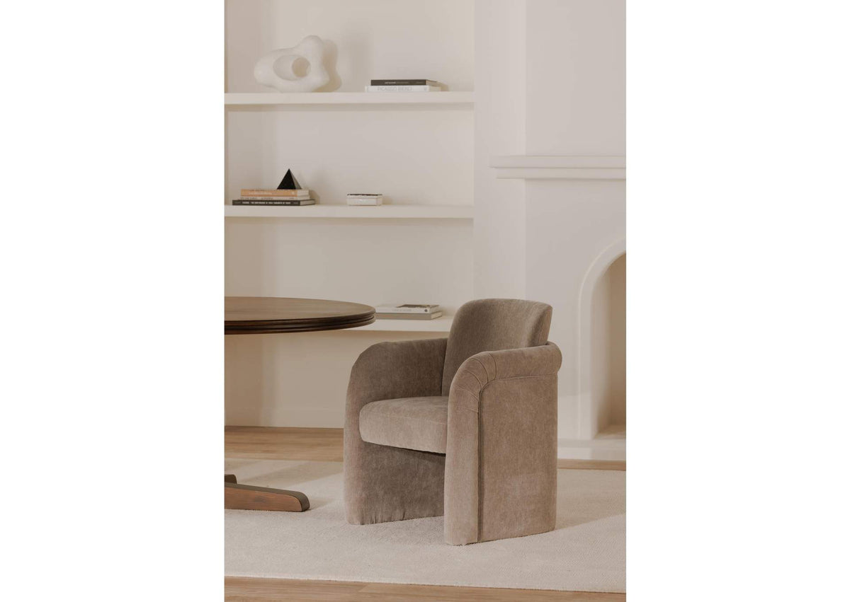 OA-1035-39 Mesto Rolling Dining Chair Taupe