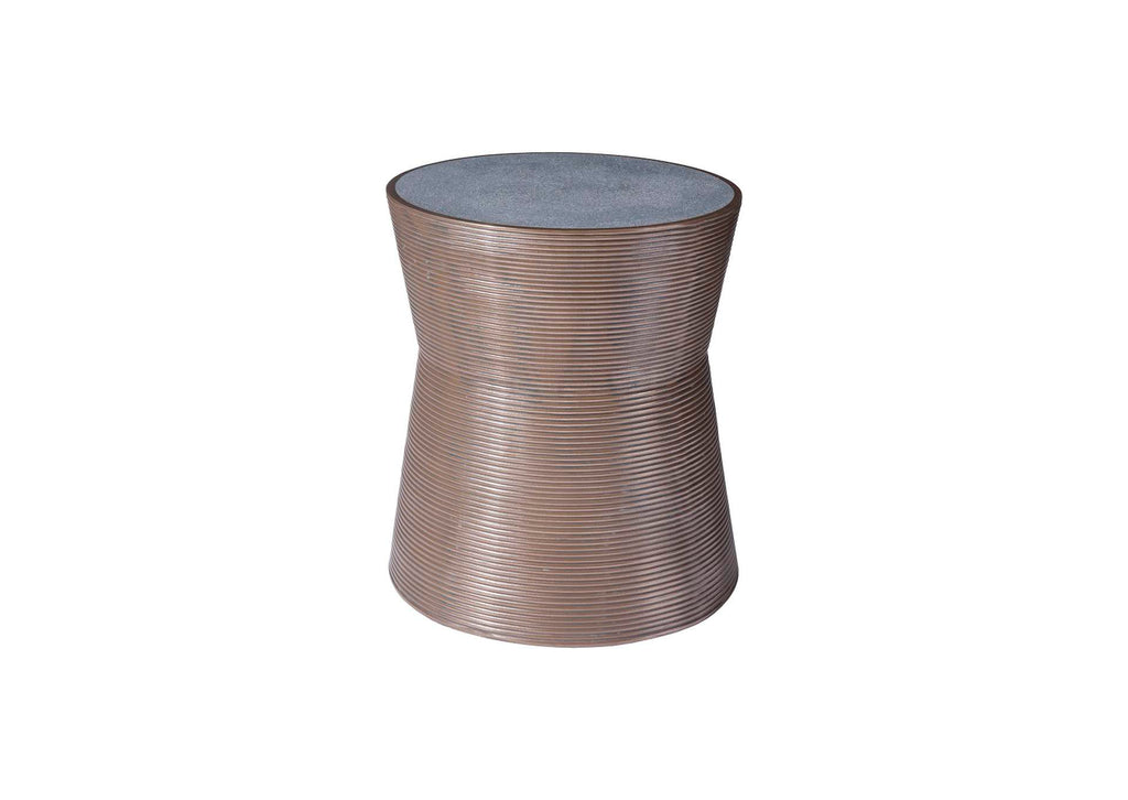PH100707 Kono Side Table - Resin - Bronze Finish - Concrete Composite Top