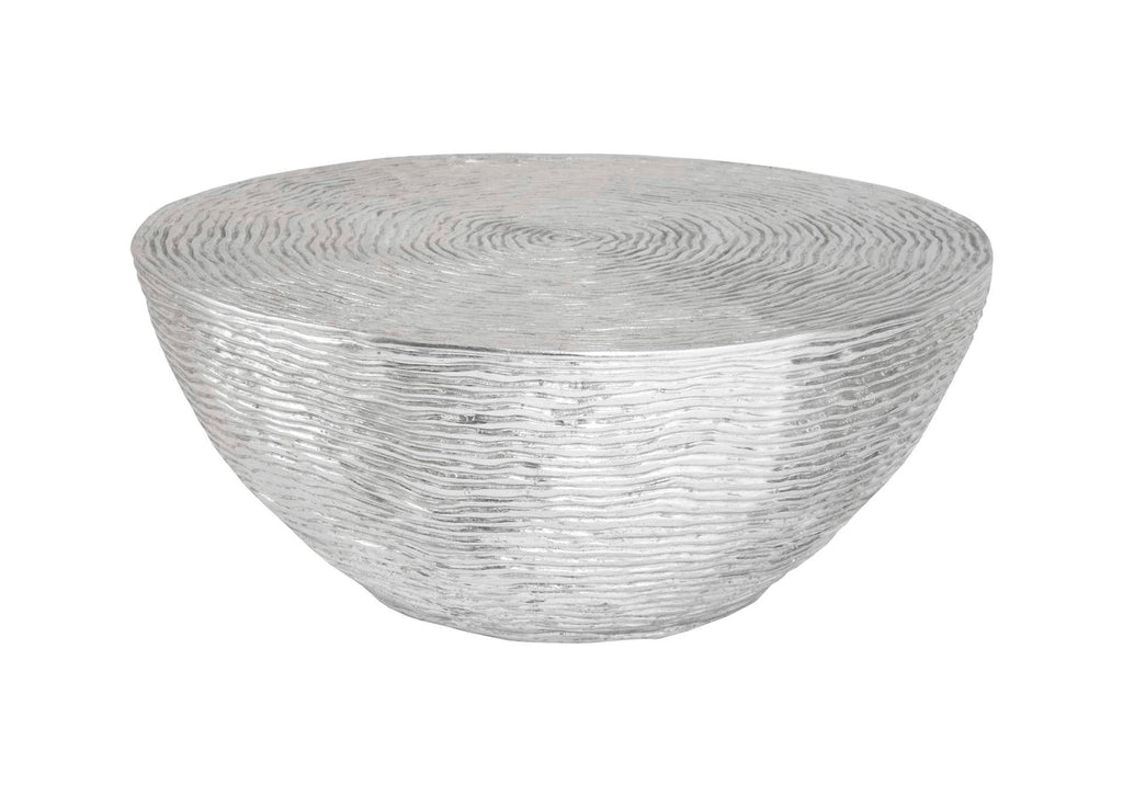 PH102841 Ripple Coffee Table - Resin - Silver Leaf With Antiquing