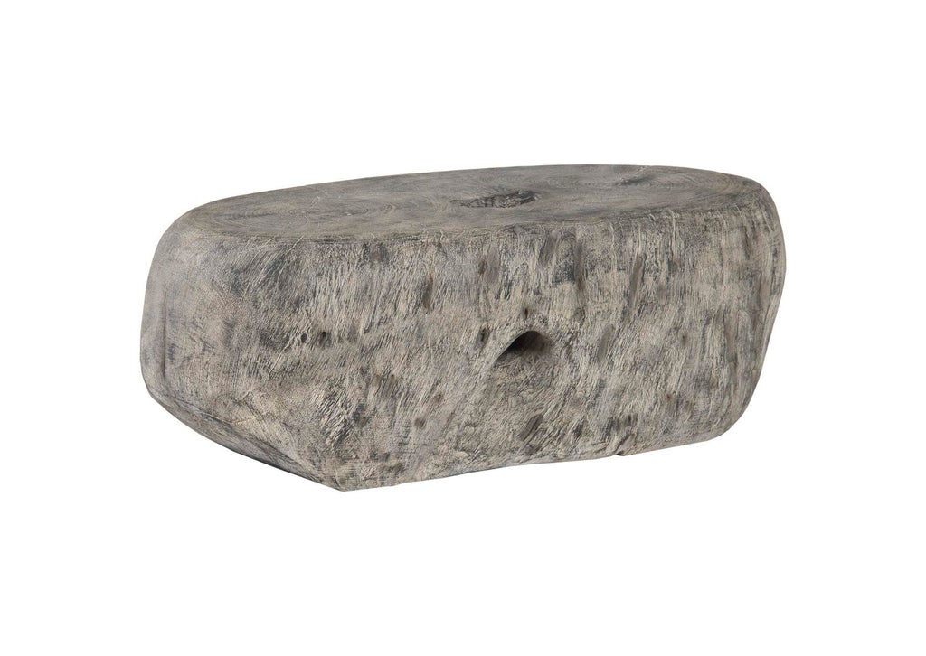 PH102848 Cast Organic River Stone Coffee Table - Resin - Faux Gray Stone
