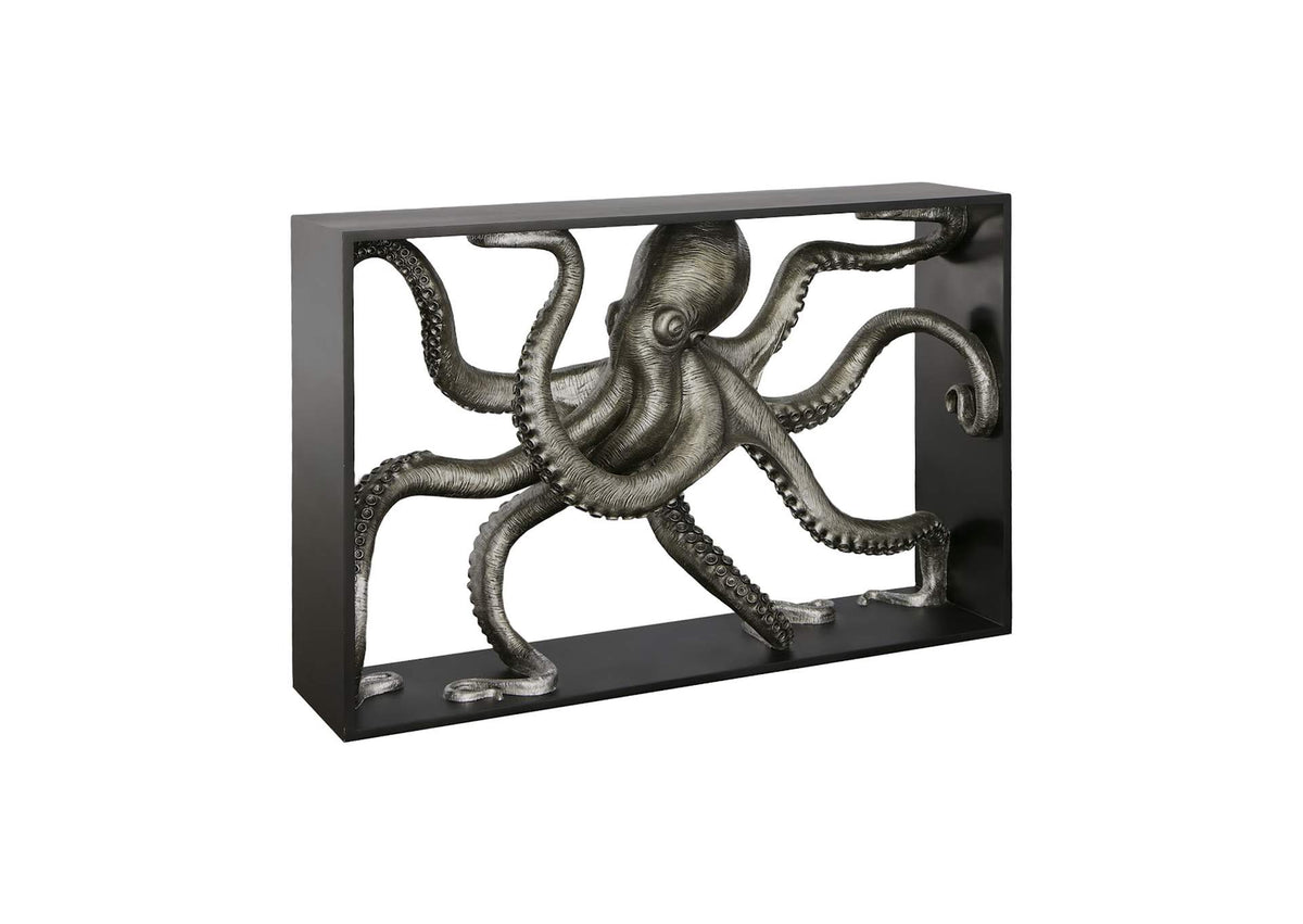 PH112033 Octo Framed Console Table - Wood Frame - Silver Leaf