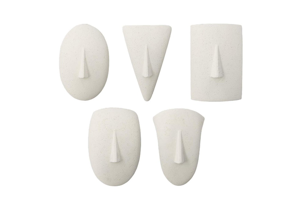 PH113715 Geometric Cycladic Wall Art - Set Of 5 - White Stone