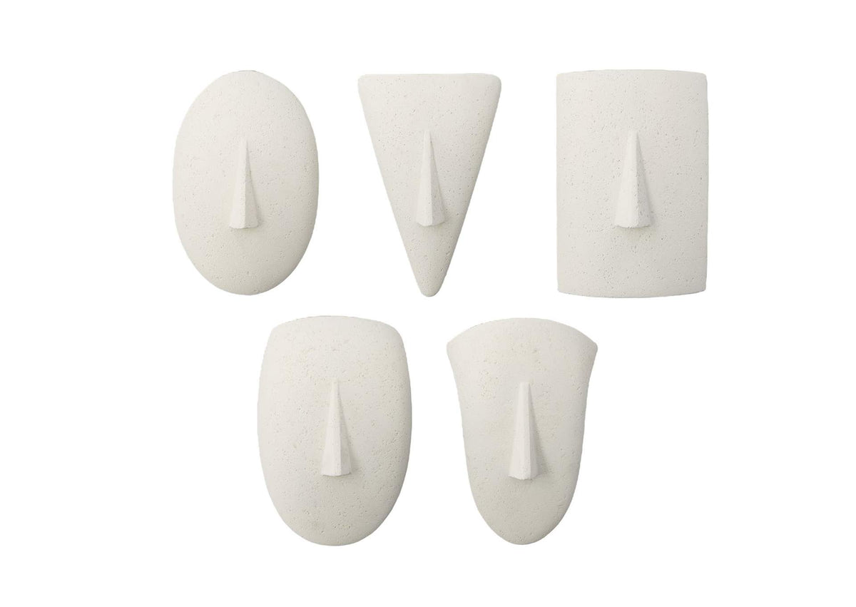 PH113715 Geometric Cycladic Wall Art - Set Of 5 - White Stone