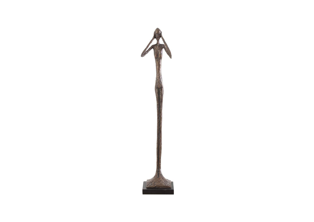PH59234 Hear No Evil Slender Sculpture - Small - Resin - Bronze Finish
