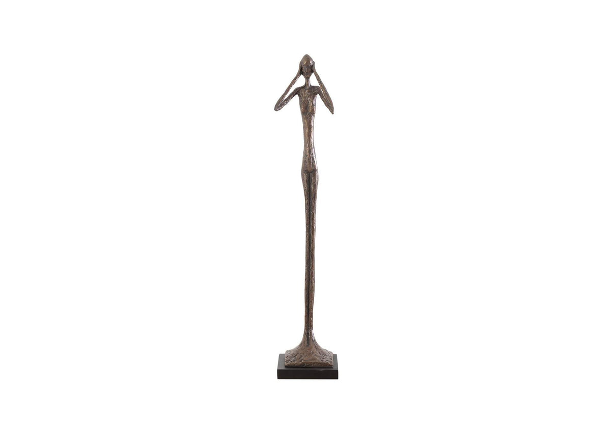 PH59234 Hear No Evil Slender Sculpture - Small - Resin - Bronze Finish