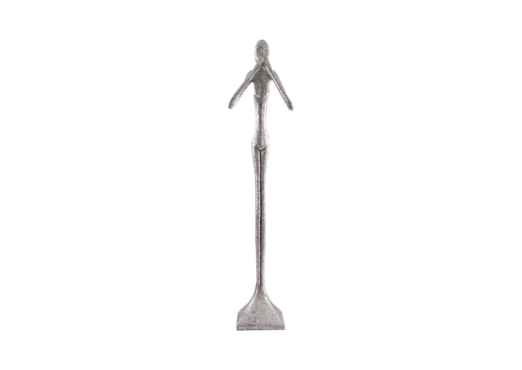 PH66161 Speak No Evil Slender Sculpture - Large - Resin - Silver Leaf