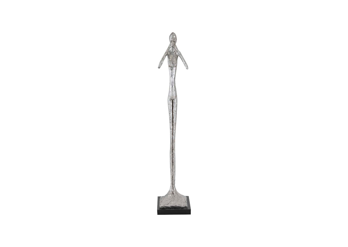 PH66277 Speak No Evil Slender Sculpture - Small - Resin - Silver Leaf