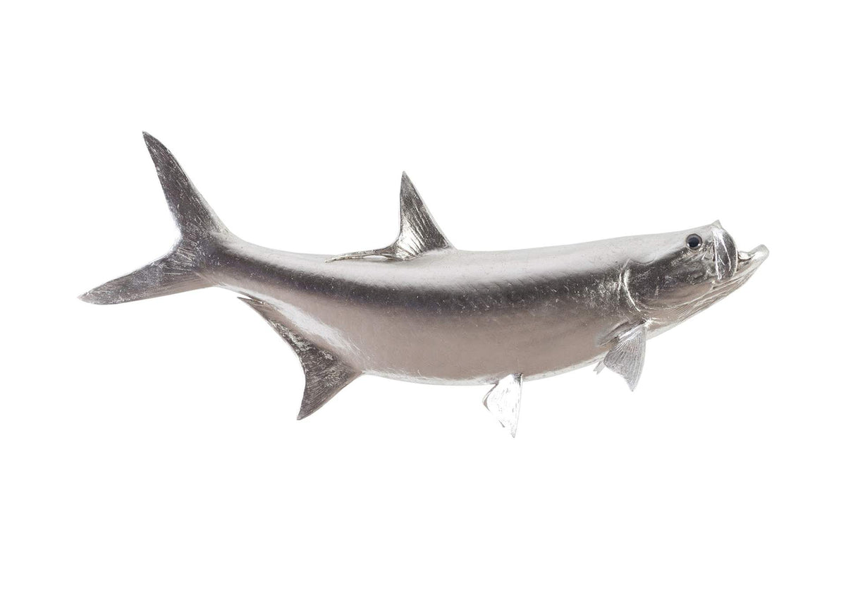 PH66834 Tarpon Fish Wall Sculpture - Resin - Silver Leaf
