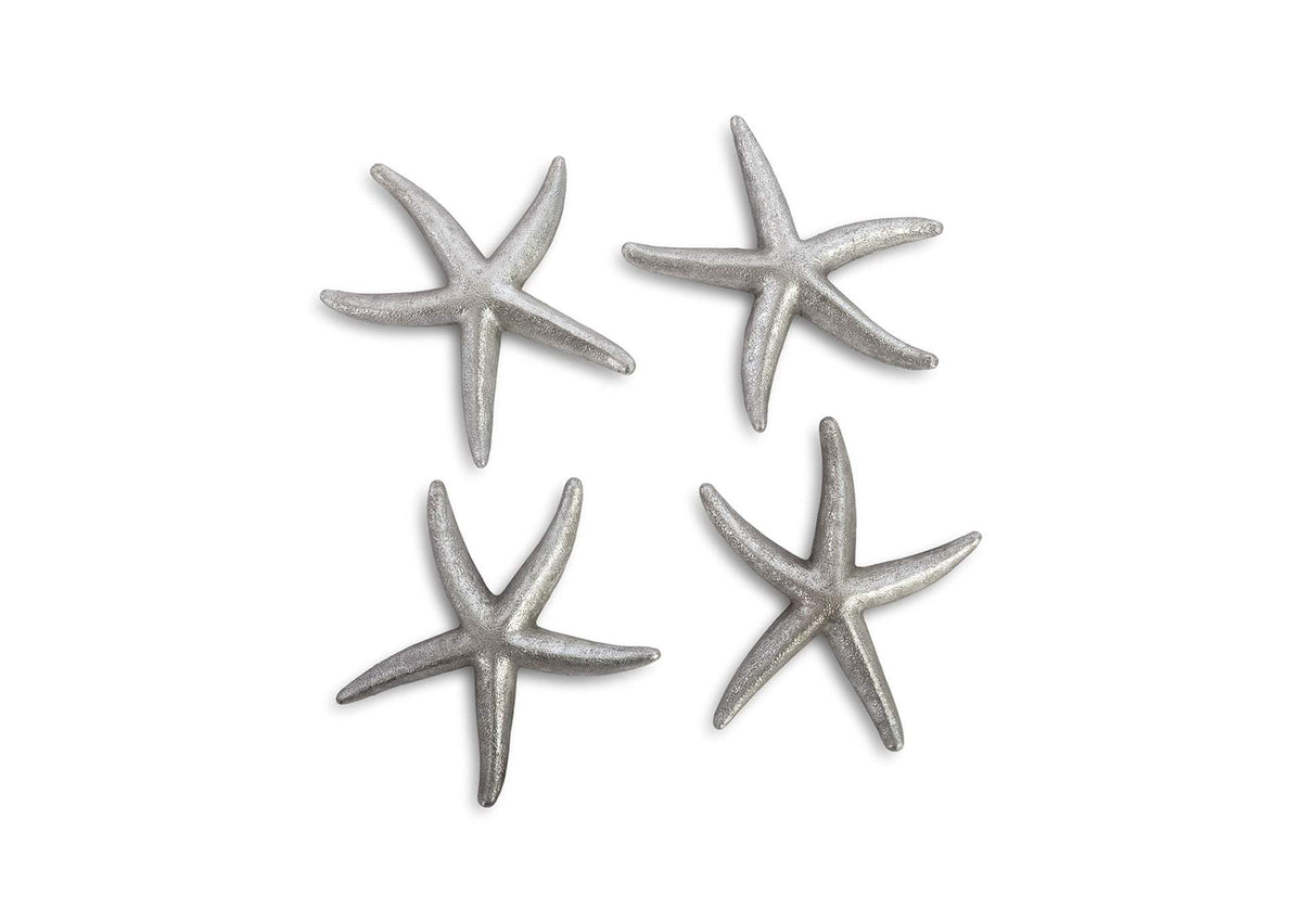 PH67528 Starfish - Silver Leaf - Set Of 4 - Sm