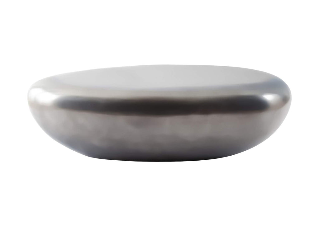 PH68784 River Stone Coffee Table - Polished Aluminum - Large