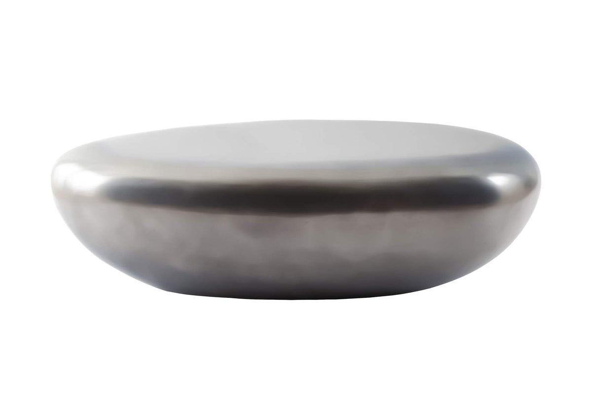 PH68784 River Stone Coffee Table - Polished Aluminum - Large