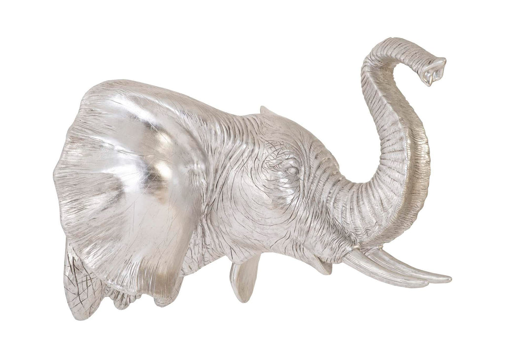 PH93044 Elephant Wall Art - Resin - Silver Leaf