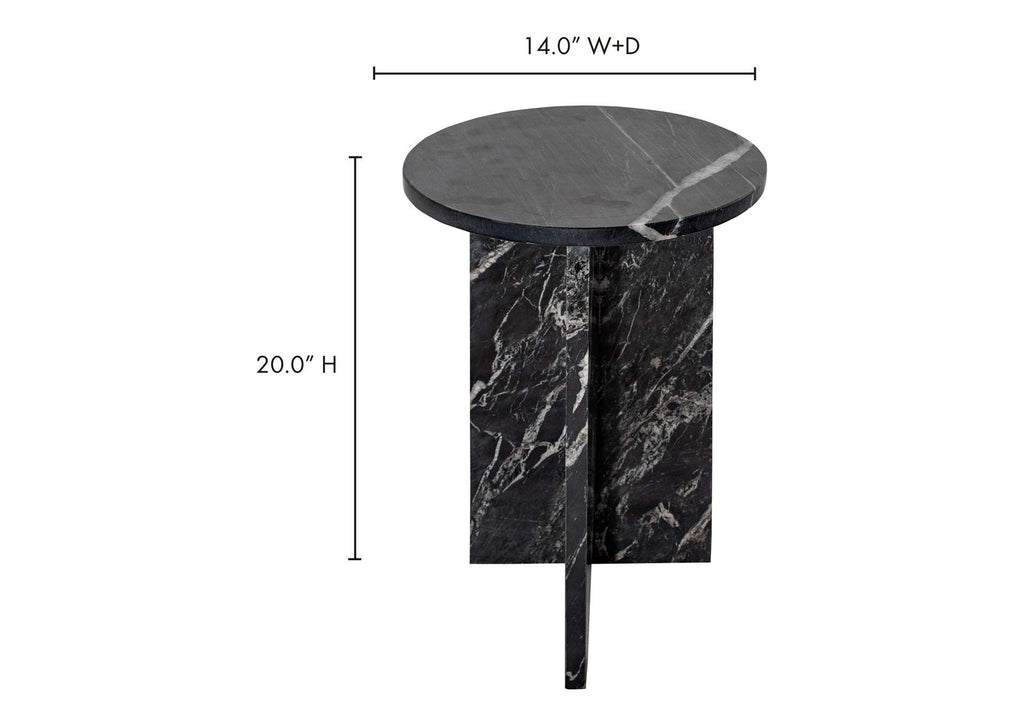 PJ-1021-02 Grace Accent Table Black Marble