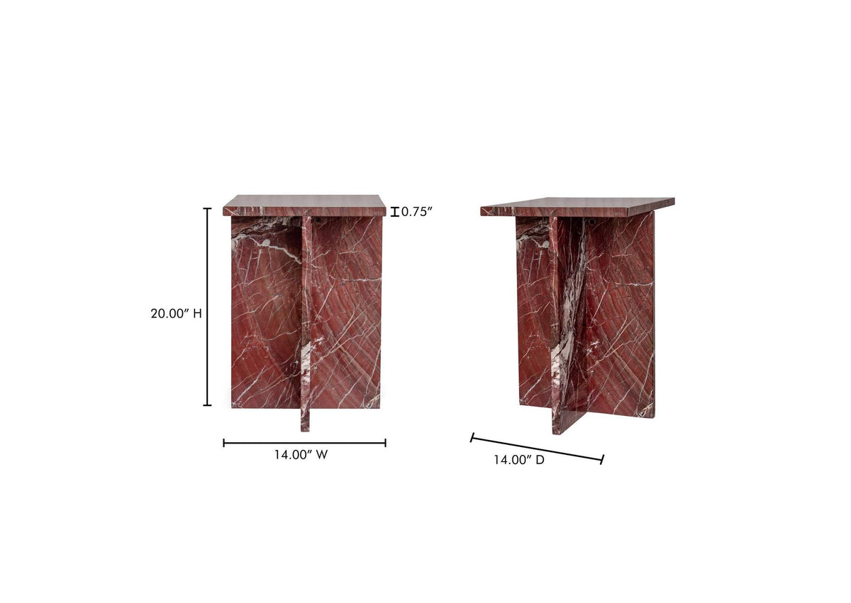 PJ-1024-06 Blair Accent Table Rosso Levanto Marble