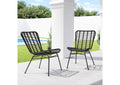 703946 Lorena Outdoor Dining Chair (Set Of 2) Black
