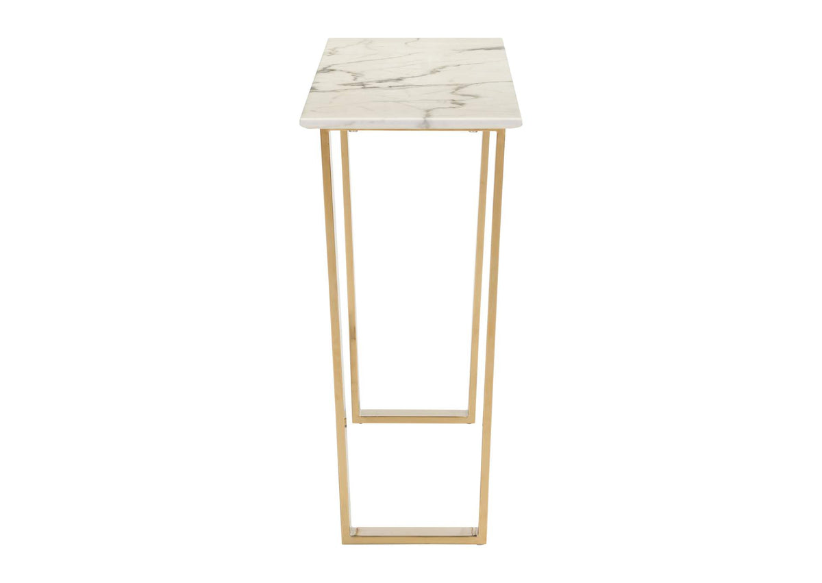 100654 Atlas Console Table White & Gold