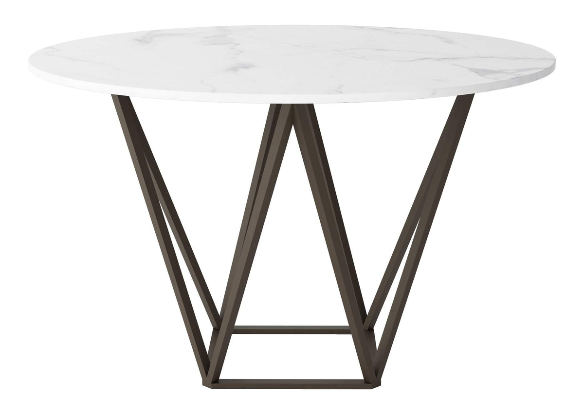 100715 Tintern Dining Table White & Antique Bronze