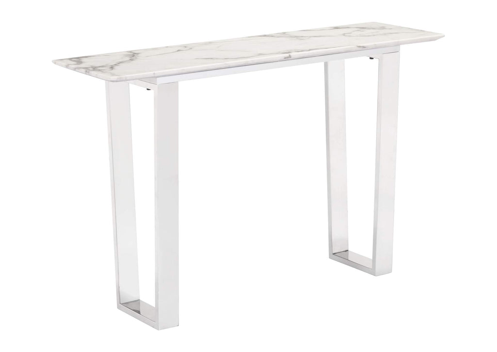 100709 Atlas Console Table White & Silver