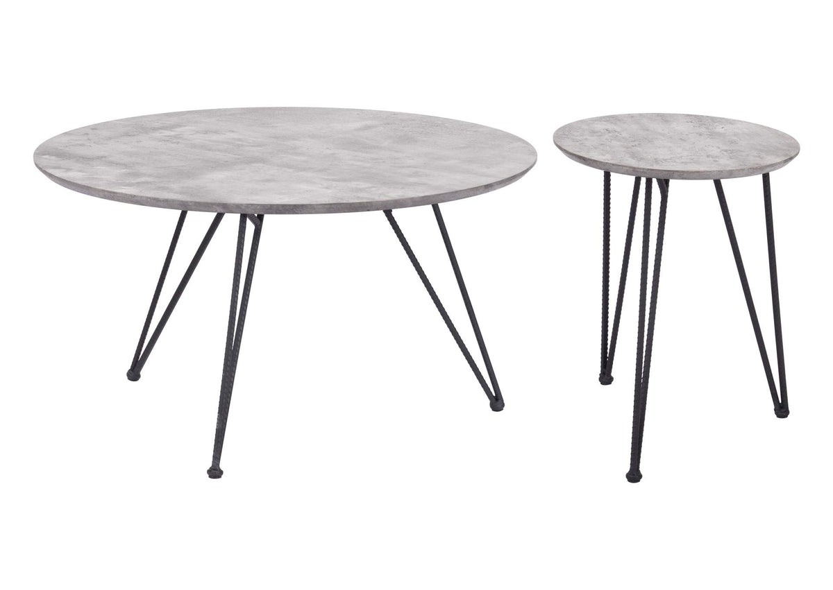 109232 Kerris Coffee Table Set (2-Piece) Gray & Black