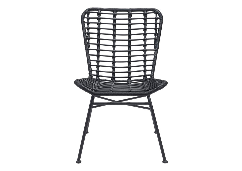 703946 Lorena Outdoor Dining Chair (Set Of 2) Black