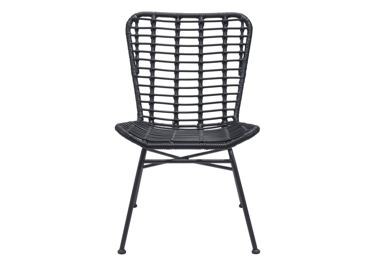 703946 Lorena Outdoor Dining Chair (Set Of 2) Black