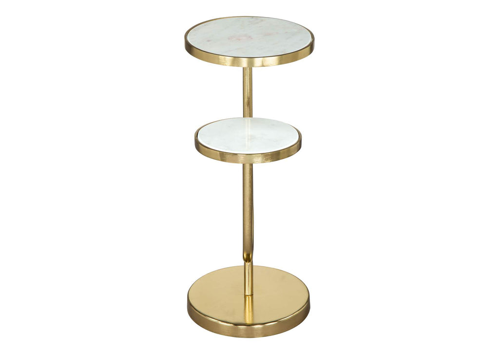 109354 Marc Side Table White & Gold